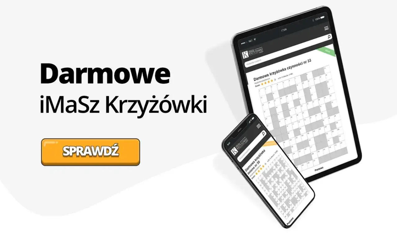 Tablet i smartfon wyświetlające darmowe krzyżówki.