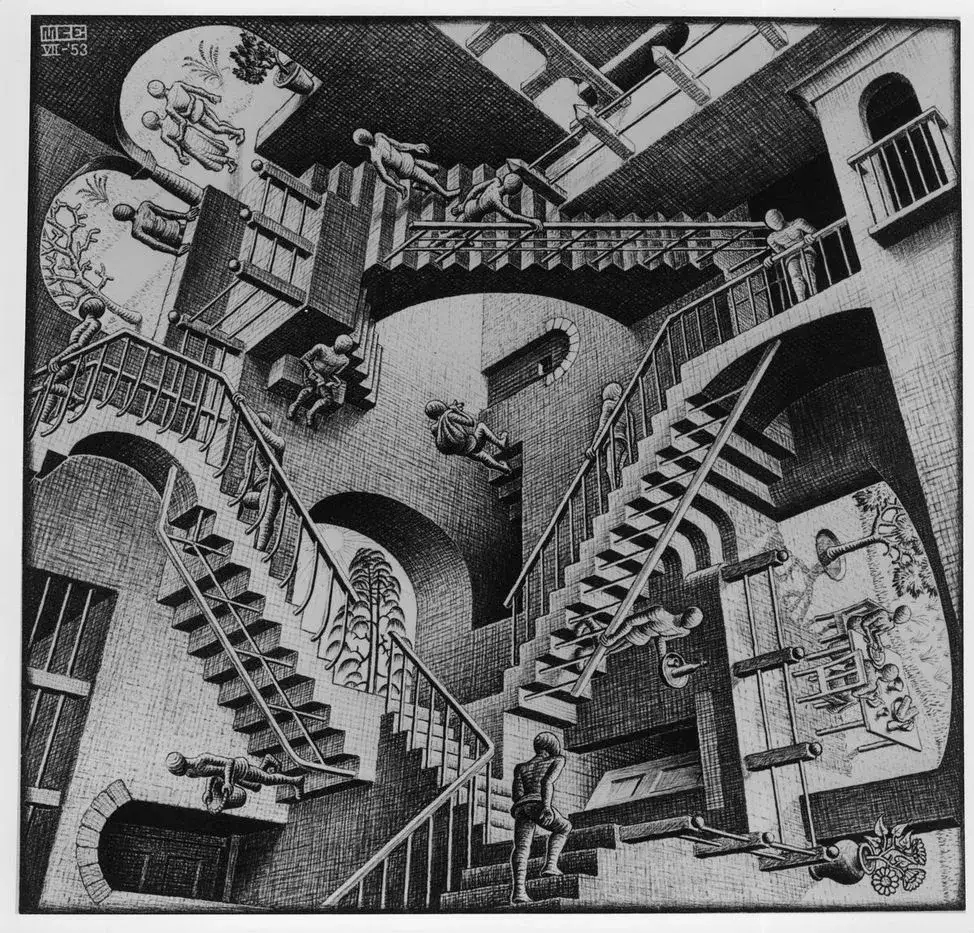 paradoks wizualny niemożliwy obiekt Escher