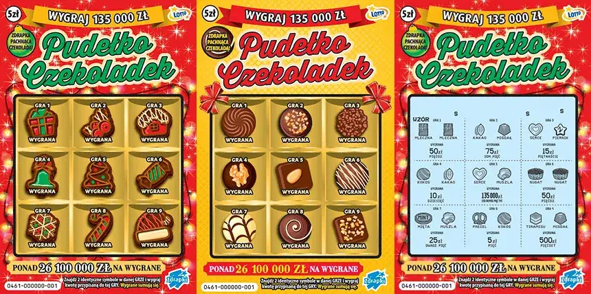 różne rodzaje zdrapek LOTTO