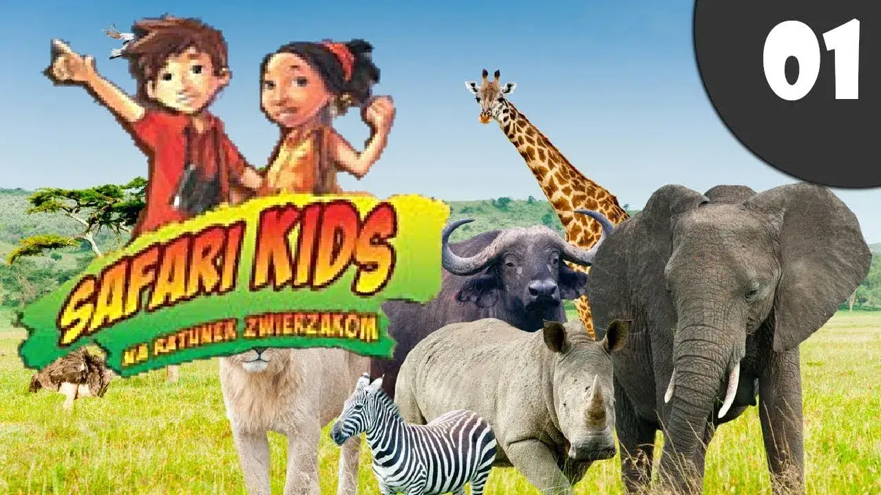Dzieci bawiące się w safari z zagadkami