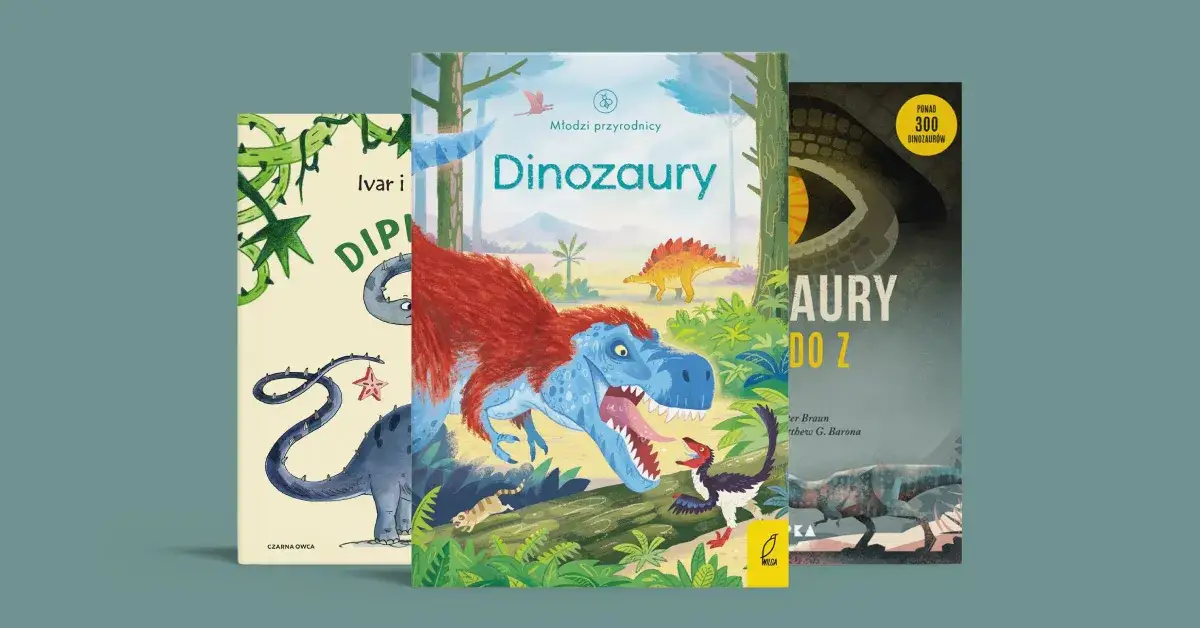 dzieci 6-8 lat czytające książki o dinozaurach